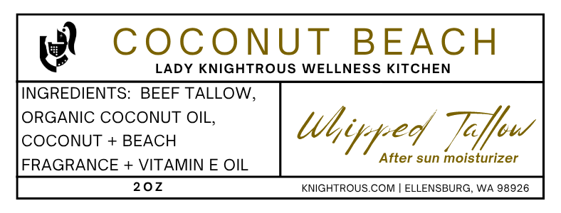 Coconut Beach Whipped Tallow: After Sun Moisturizer