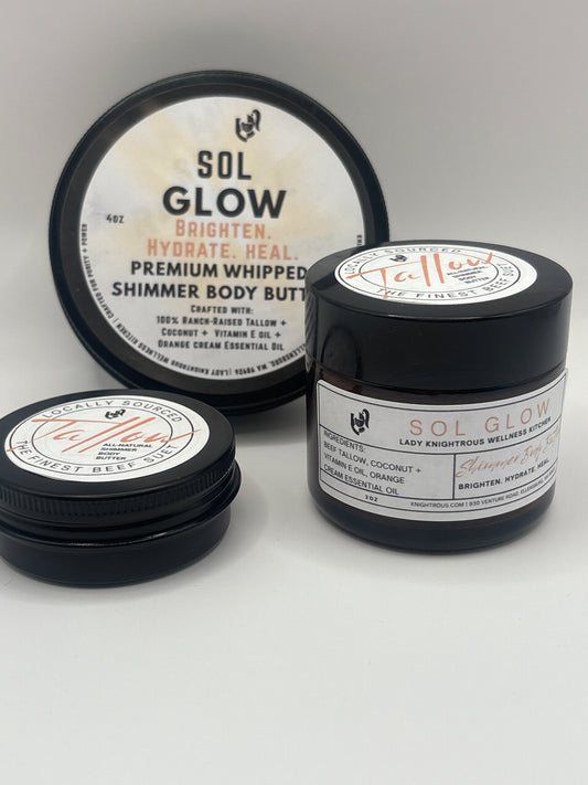 SOL GLOW: Lady Knightrous Premium Shimmer Whipped Tallow Body Butter