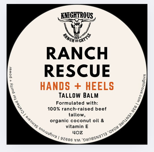 RANCH RESCUE Knightrous Skincare Tallow Balm For Hands + Heels