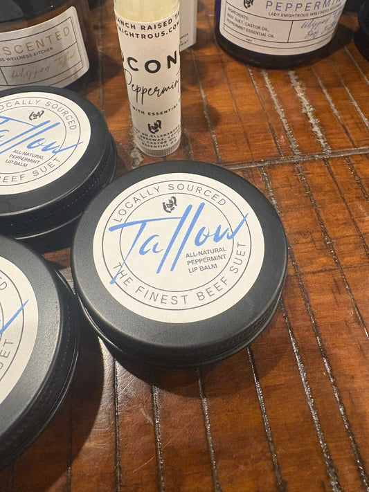 Lady Knightrous Tallow + Coconut + Peppermint Lip Balm